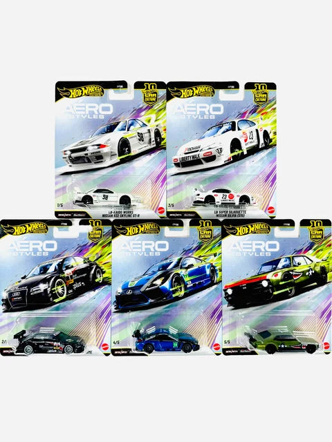 Hot Wheels 1:64 Car Culture 10th Anniversary 2026 Mix U – AERO STYLES SET OF 5