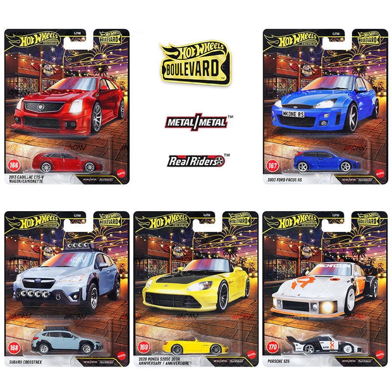 2027 Hot Wheels Premium Boulevard Mix 1 - 166-170 - Cadillac, Ford, Subaru, Porsche, Honda