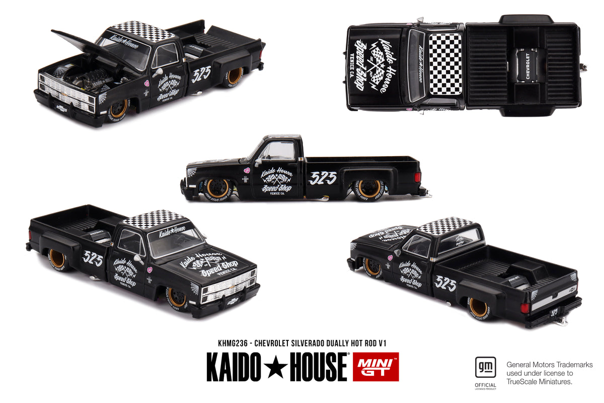 Kaido House x Mini GT 1:64 - KHMG36 Chevrolet Silverado Dually Hot Rod V1 - KHMG236