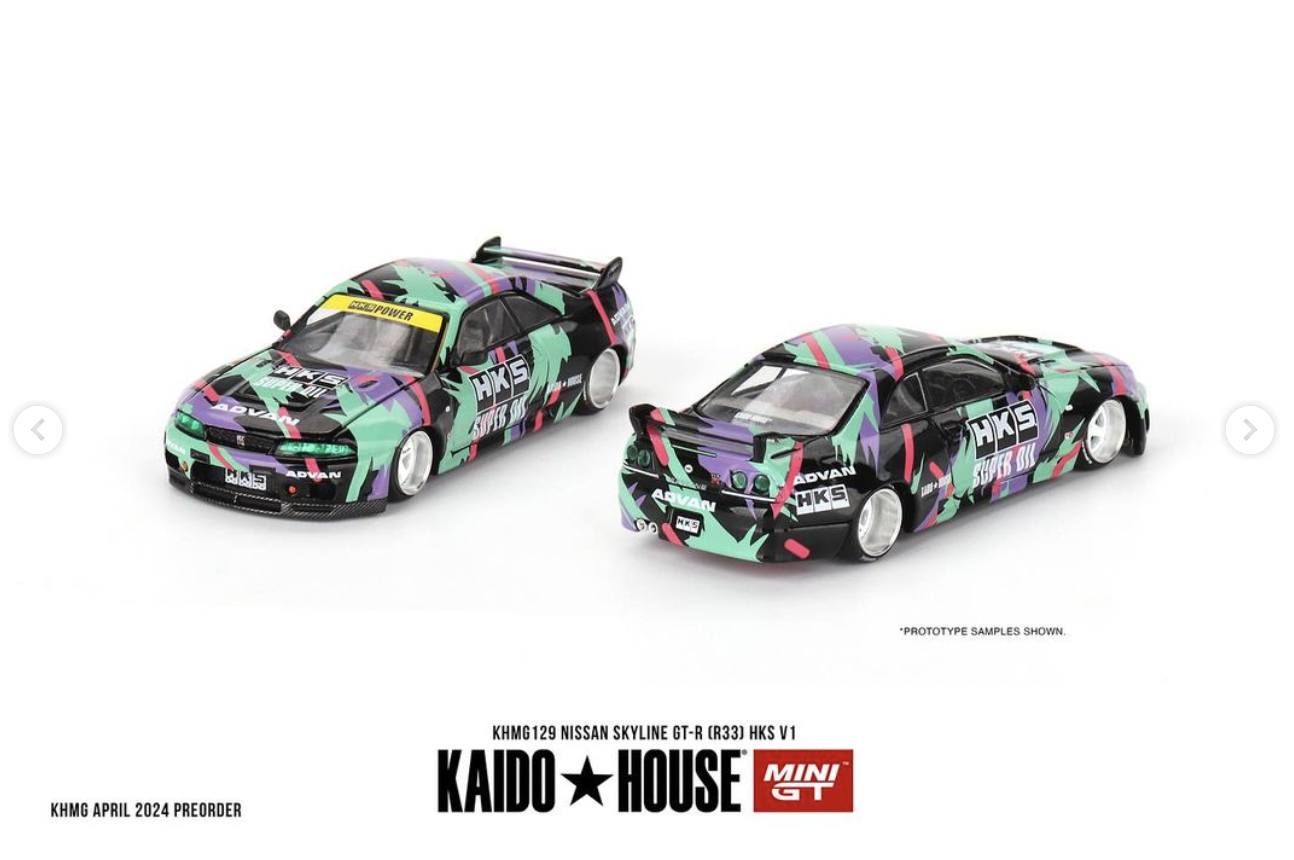 Kaido House x Mini GT 1:64 NISSAN SKYLINE GT-R (R33) HKS V1