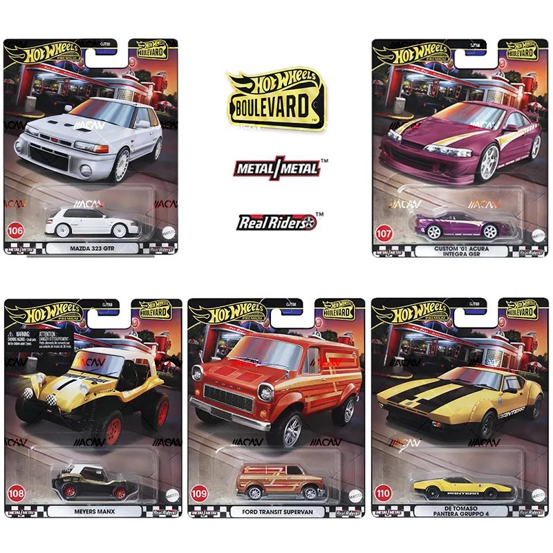 Hot Wheels BOULEVARD AST 2024 MIX 4 - 106-110 - Mazda Integra MEYERS MANX FORD SUPERVAN DE TOMASO PANTERA