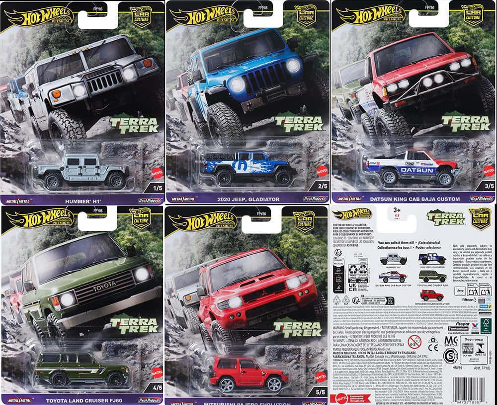 HOT WHEELS 2024 CAR CULTURE 2024 TERRA TREK - Set of 5