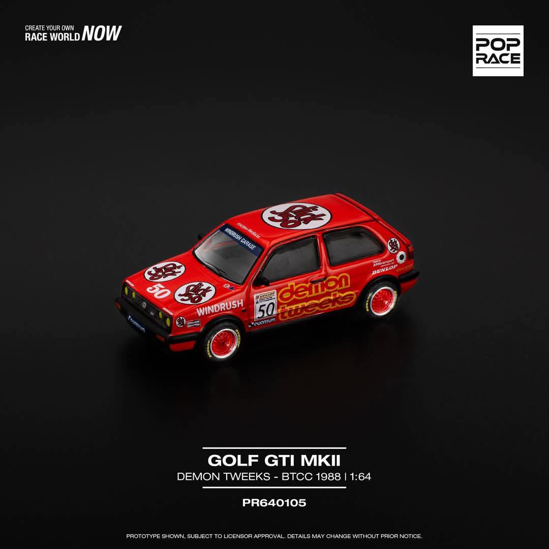 POPRACE 1/64 GOLF GTI MkII - TEAM DEMON TWEEKS BTCC 1988 PR640105