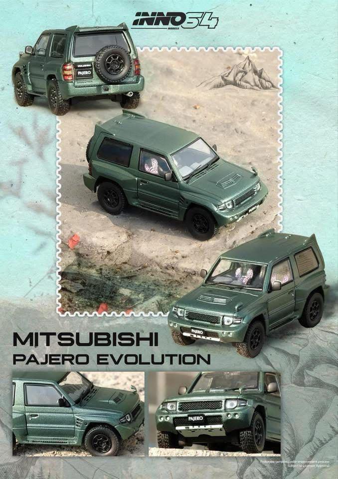 INNO64 1/64 MITSUBISHI PAJERO EVOLUTION Satin Green IN64-EVOP-SGRE