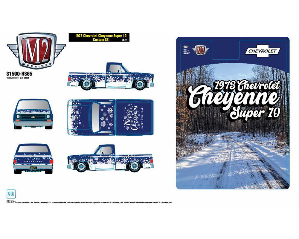 M2 Machines 1:64 1973 Chevrolet Cheyenne Super 10 Custom SS “SS454” Holiday Edition – Hobby Exclusive