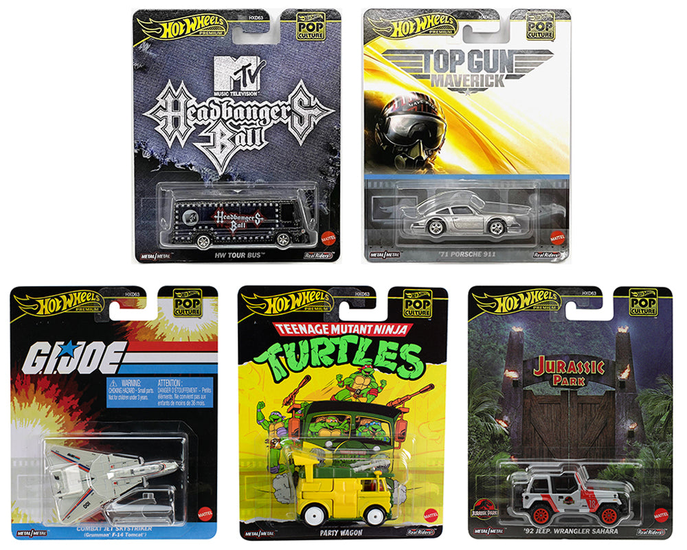 Hot Wheels 1:64 Pop Culture K Case 2025 Assortment - Jurassic Park, TMNT, PORSCHE, GI JOE