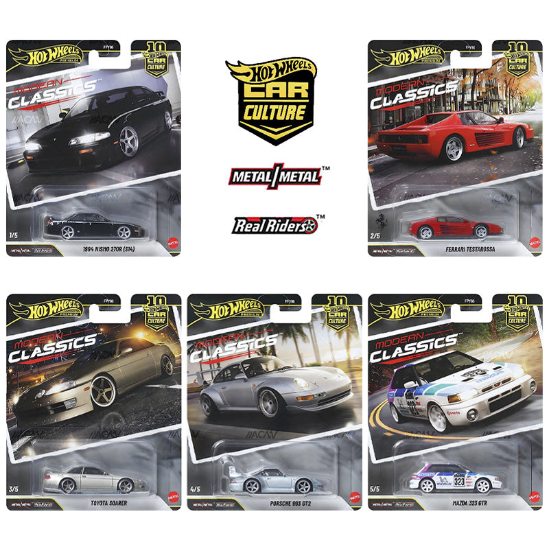 (Preorder) Hot Wheels 1:64 Car Culture 10th Anniversary 2026 S Case – Modern Classic SET OF 5