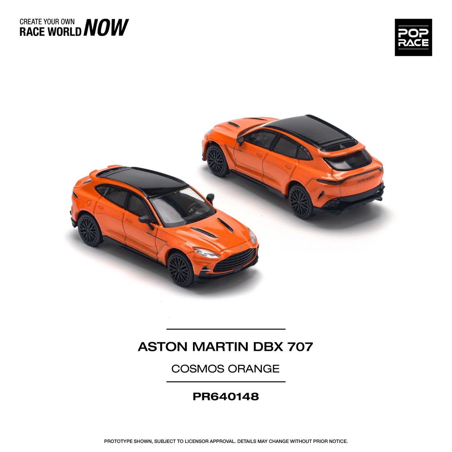 POPRACE PR640148 1/64 ASTON MARTIN DBX 707 - COSMOS ORANGE