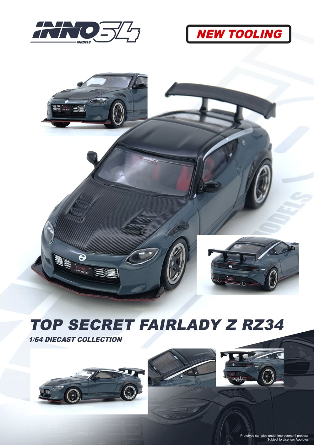 INNO64 1/64 TOP SECRET FAIRLADY Z (RX34) Stealth Gray