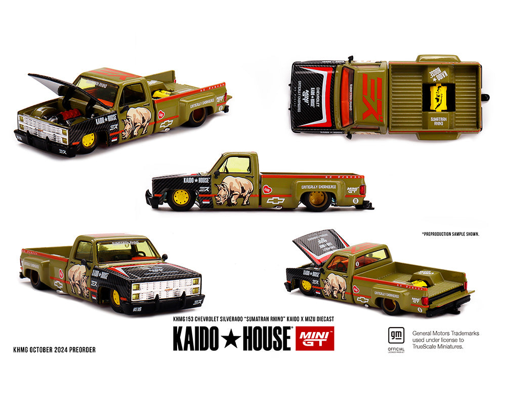 Kaido House x Mini GT x Mizu Diecast KHMG153 1:64 Chevrolet Silverado “Sumatran Rhino”