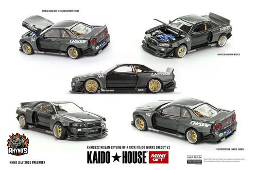 (PRE ORDER) KAIDO HOUSE - KHMG222 Nissan skyline GT-R (R34) Kaido works GREDDY V2