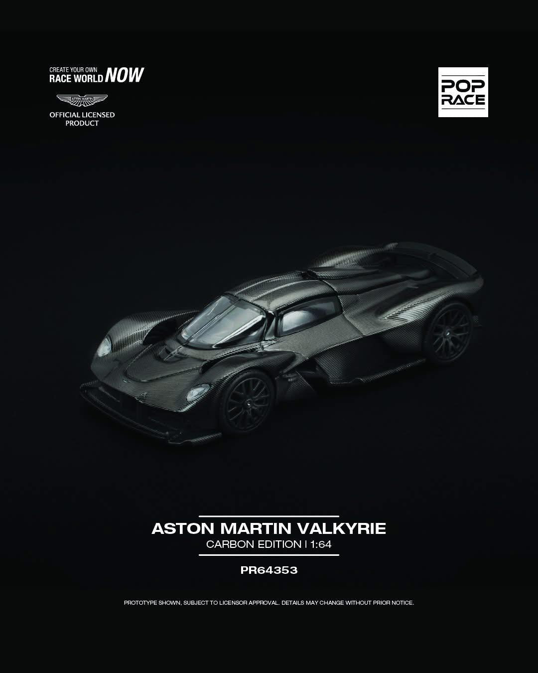 (Pre order) PR640353 POPRACE 1/64 ASTON MARTIN VALKYRIE CARBON EDITION