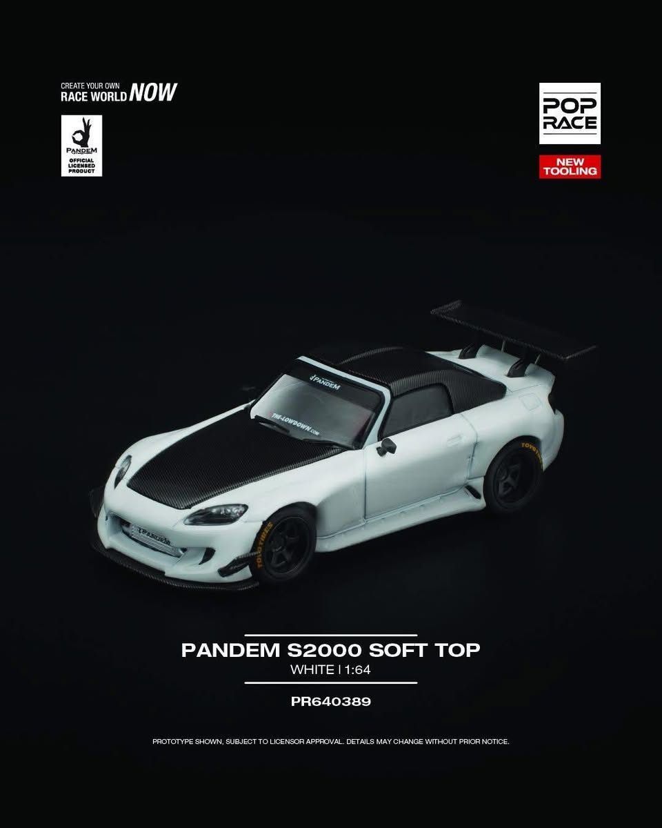 (Pre order) PR640389 POPRACE 1/64 PANDEM S2000 SOFTTOP WHITE TOOLING VARIANT