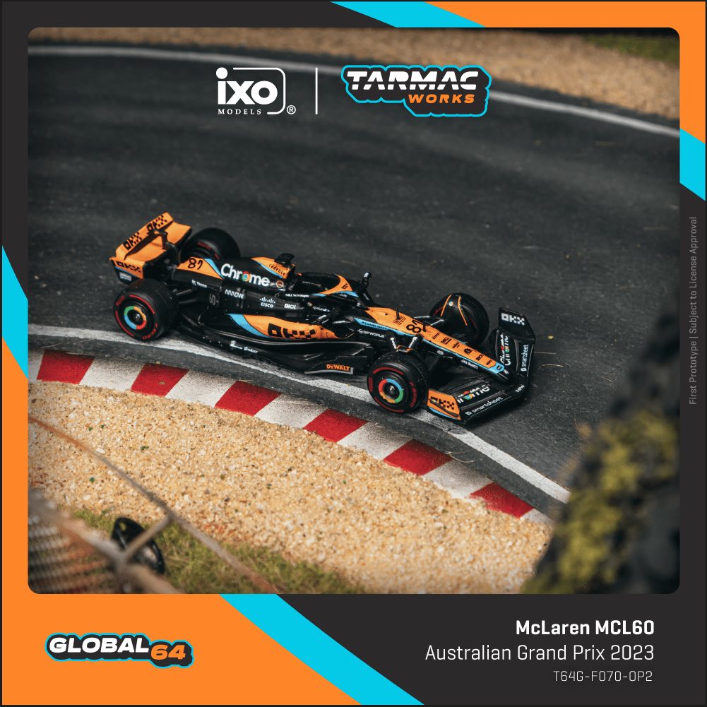 TARMAC WORKS GLOBAL64 1/64 McLaren MCL60 Australian Grand Prix 2023 Oscar Piastri T64G-F070-OP2