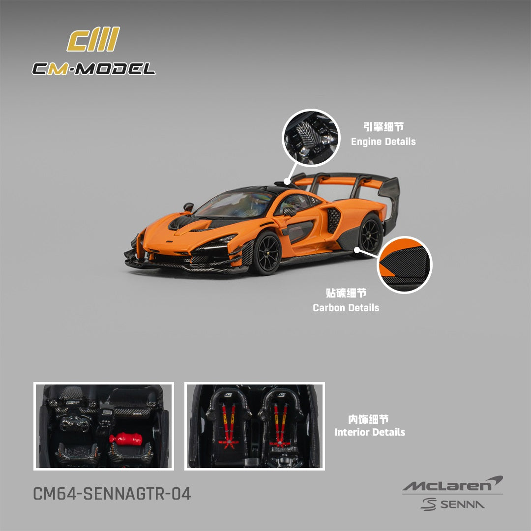 CM MODEL 1/64 Mclaren Senna GTR Papaya Orange GTR CM64-SennaGTR-04