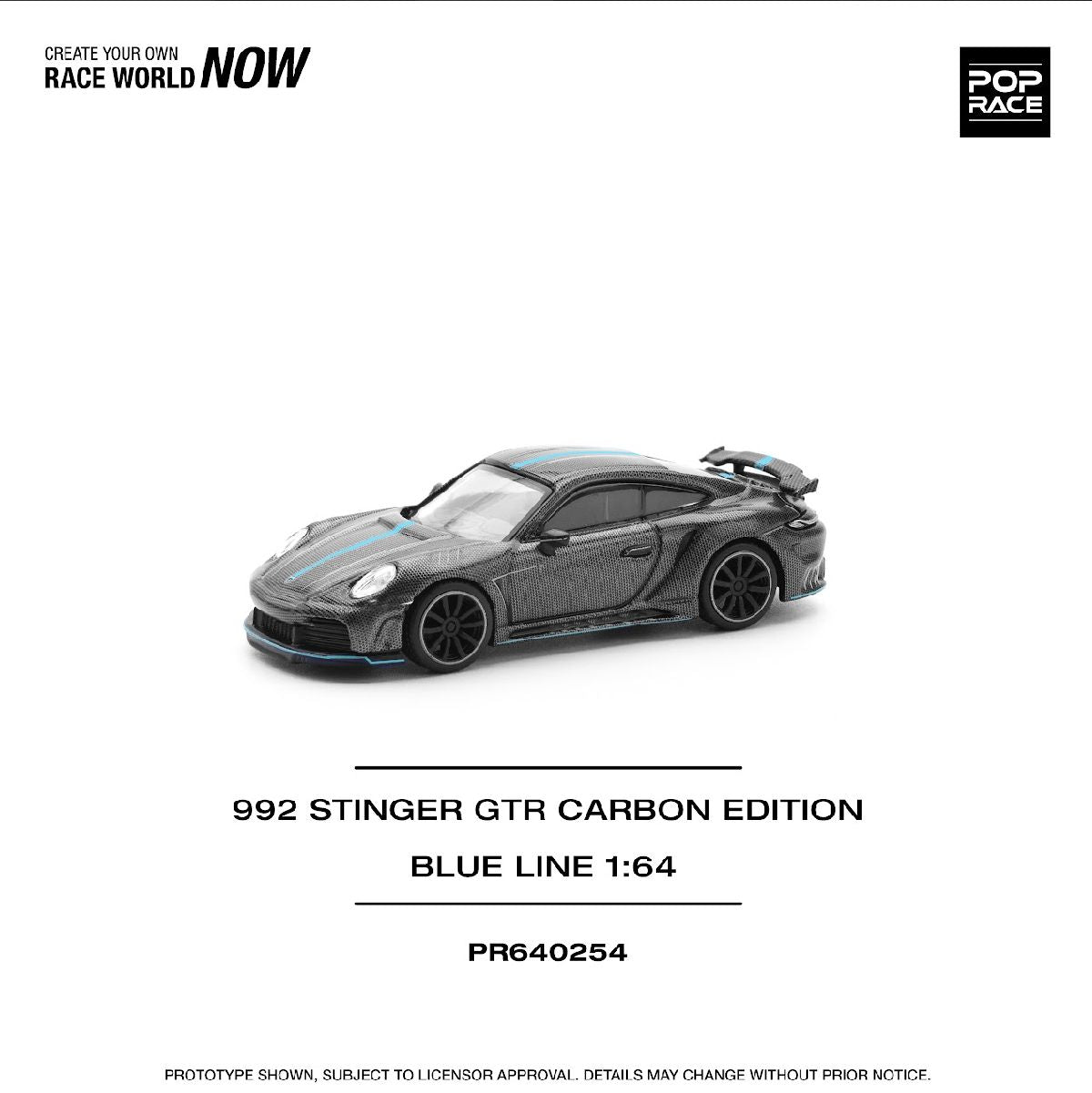 POPRACE 1/64 992 STINGER GTR CARBON EDITION (BLUE LINE) PR640254