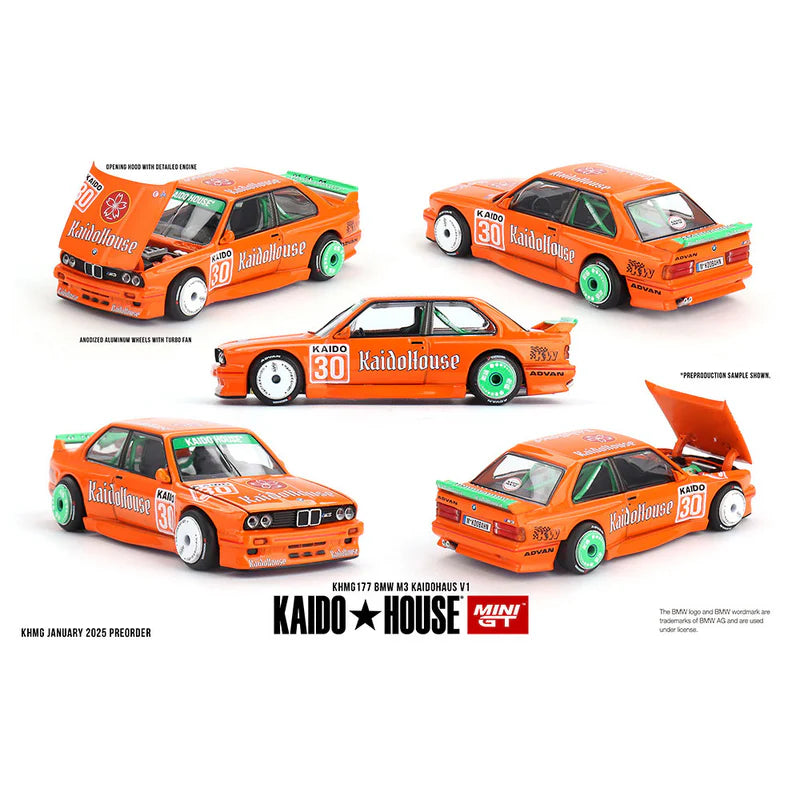 Kaido House x Mini GT 1:64 1 BMW M3 KAIDOHAUS V1, Orange KHMG177