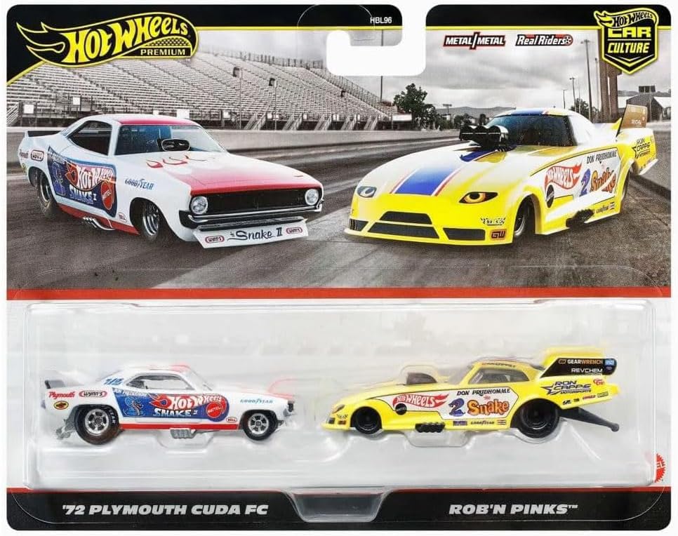 Hot Wheels JBL01 Premium 2-Pack '72 Plymouth Cuda FC/Rob N' Pinks