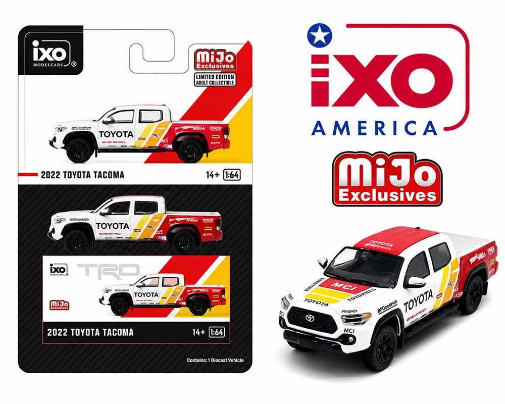 (Preorder) IXO Model 1:64 2022 Toyota Tacoma Racing TRD – White – Limited Edition – Mijo Exclusives