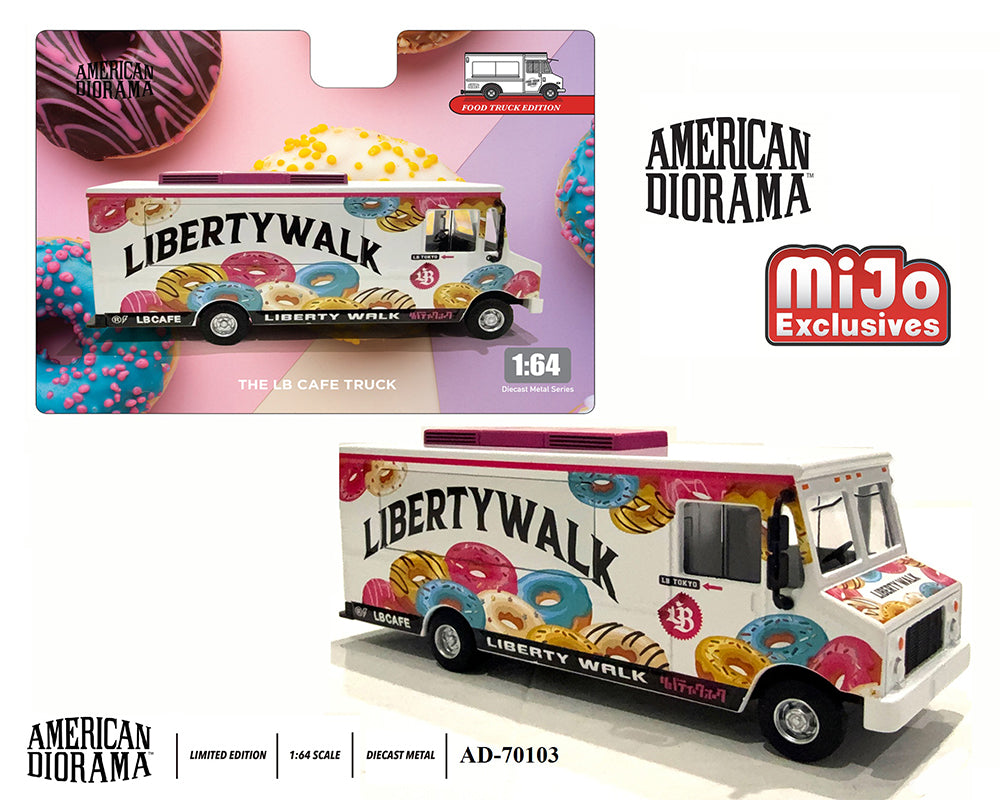 (Preorder) American Diorama 1:64 Food Truck Liberty Walk LB Cafe Truck – Limited Edition MiJo Exclusives
