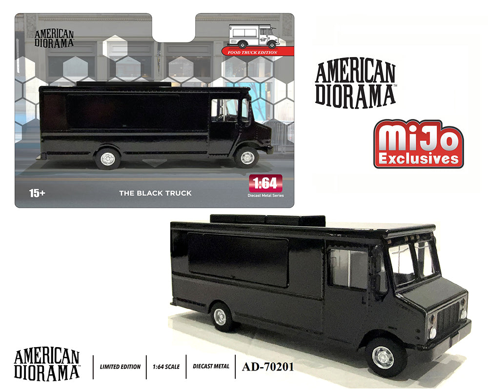 (Preorder) American Diorama 1:64 Food Truck – Black – Limited Edition MiJo Exclusives