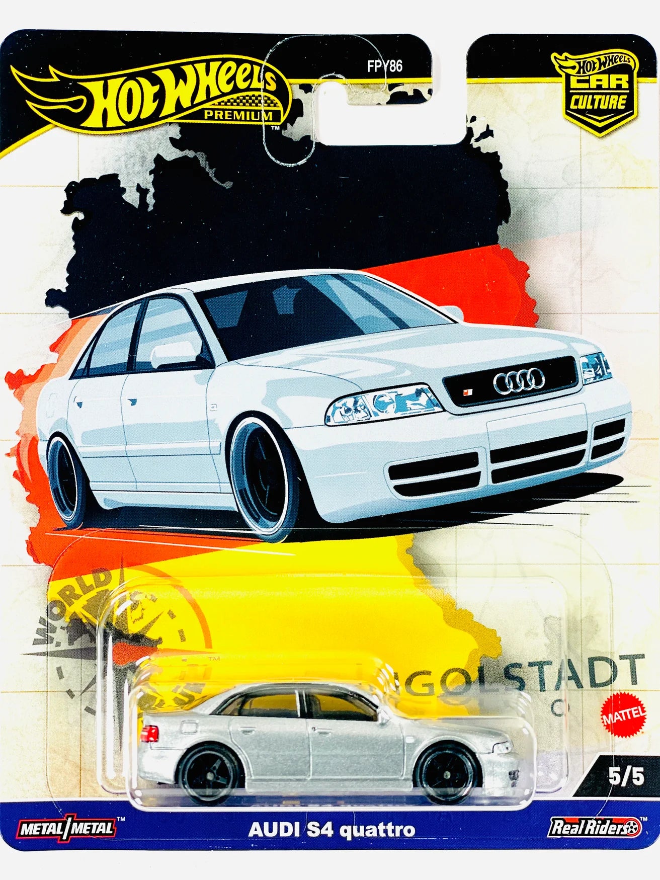 Hot Wheels 2024 World Tour Case A Audi S4 Quattro - Damaged/ Creased Card