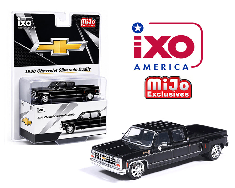 IXO Model 1:64 1980 Chevrolet Silverado C30 Crew Cab Dually Lowered – Black – Limited Edition – Mijo Exclusives