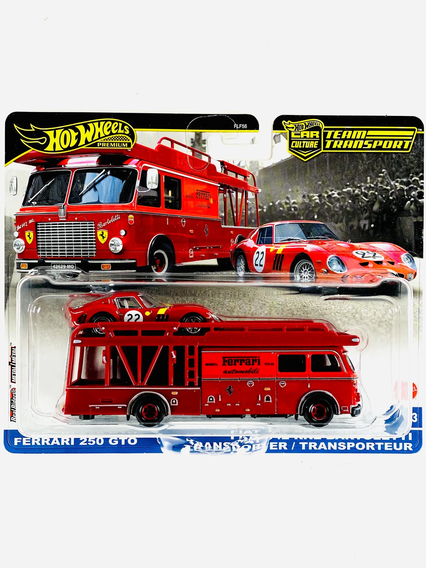 Hot Wheels 2025 Team Transport Case H Ferrari 250 GTO & Fiat 642 RN2 Bartoletti #83 - DAMAGED CARD