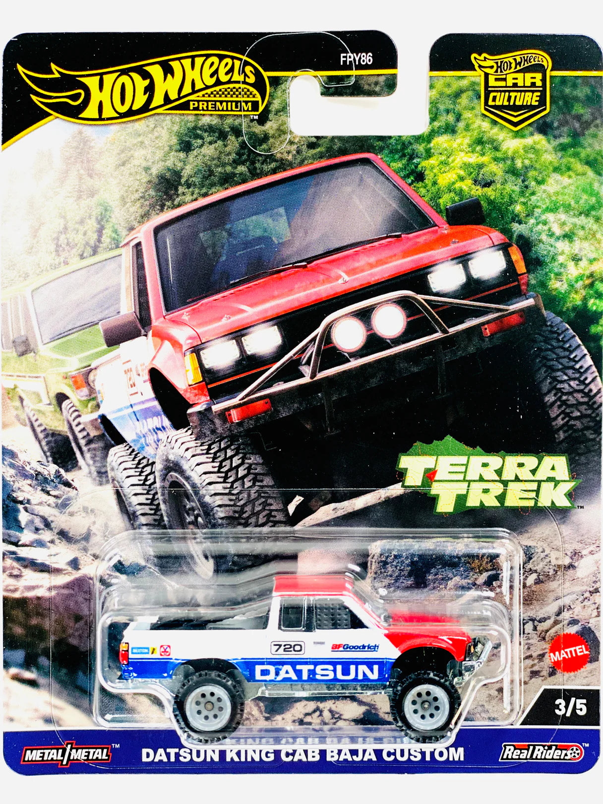 Hot Wheels 2024 Terra Trek Case C Datsun King Cab Baja Custom - CREASED/DAMAGED CARD