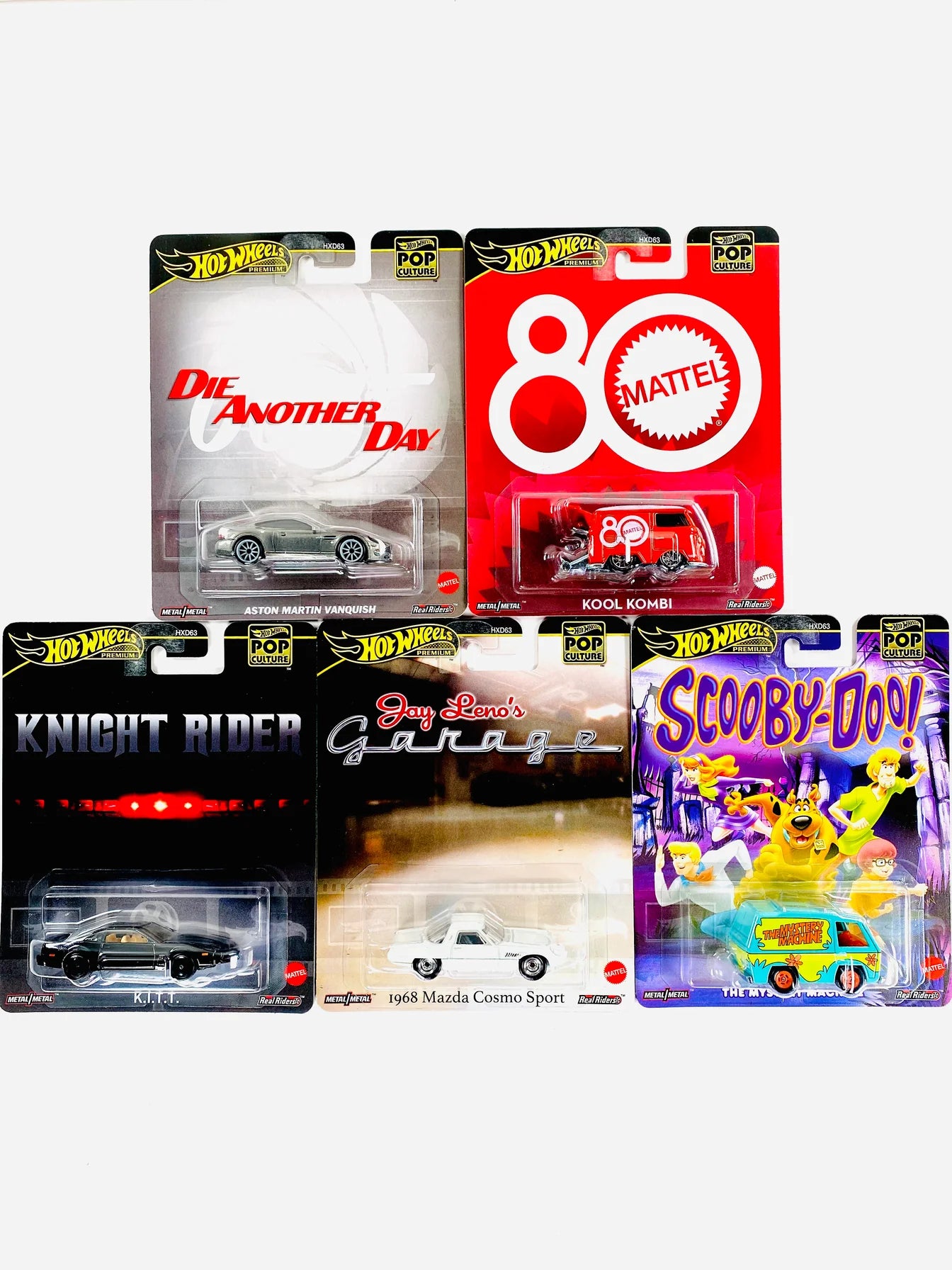 Hot Wheels 2025 Pop Culture Case G (Set of 5 Cars) - Kool Kombi, KITT, 007, Scooby Doo