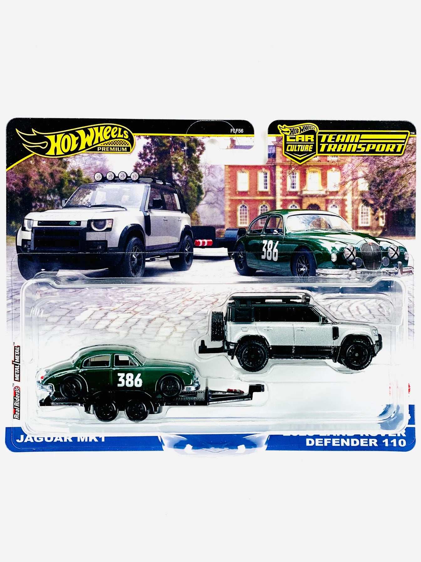 Hot Wheels 2025 Team Transport Case E Jaguar MK1 & 2023 Land Rover Defender 110 #74