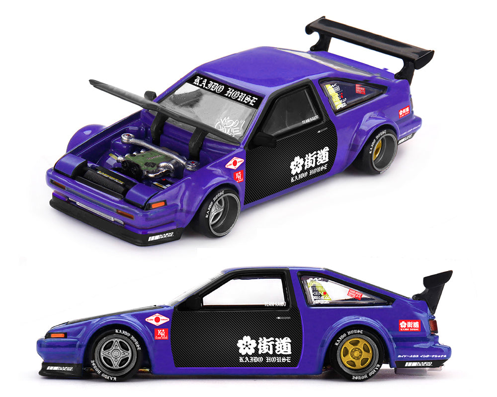 (Preorder) Kaido House x Mini GT Toyota AE86 Sprinter Trueno TOUGE V1- Blue - KHMG254