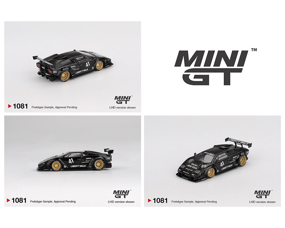 (PRE ORDER) - Mini GT 1:64 Lamborghini Countach LB-WORKS – Black – Mijo Exclusives