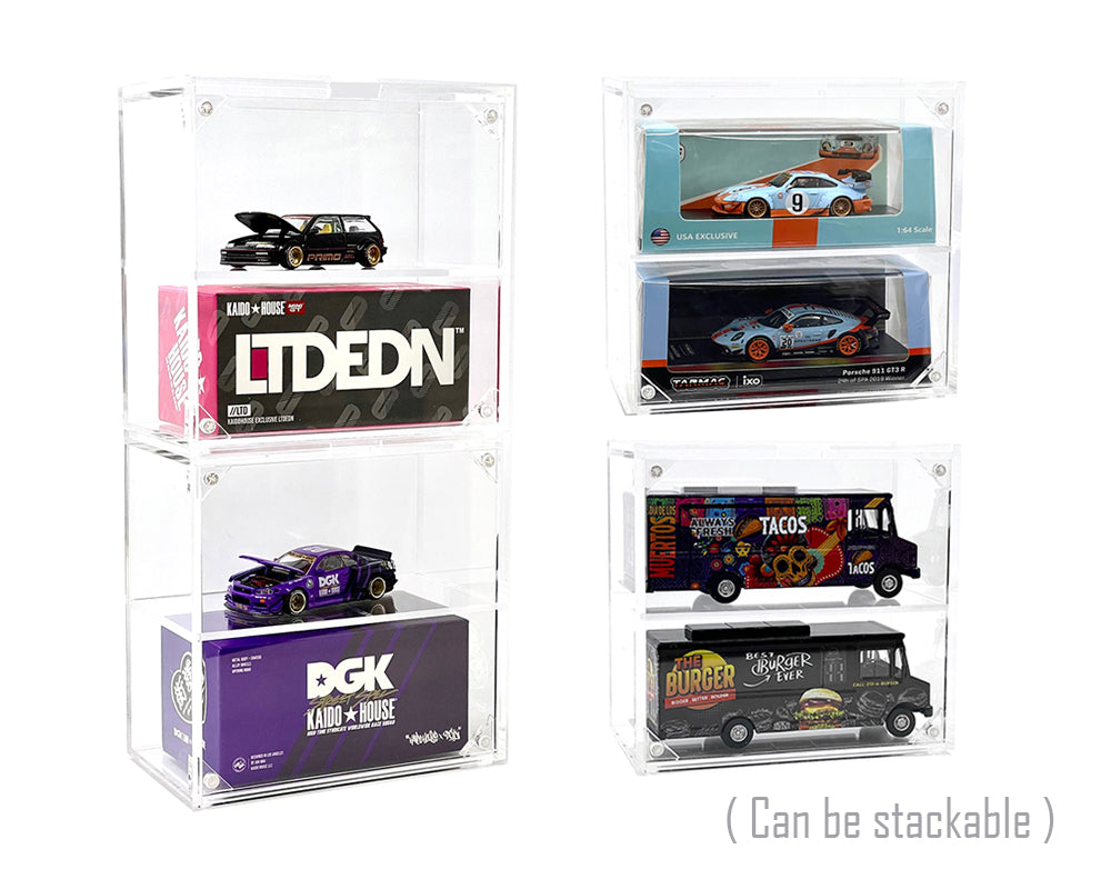 Showcase 1:64 2 Cars Desk Top Collector Display Case (5″x2.5″x4.75″) – Mijo Exclusives - MJ13012