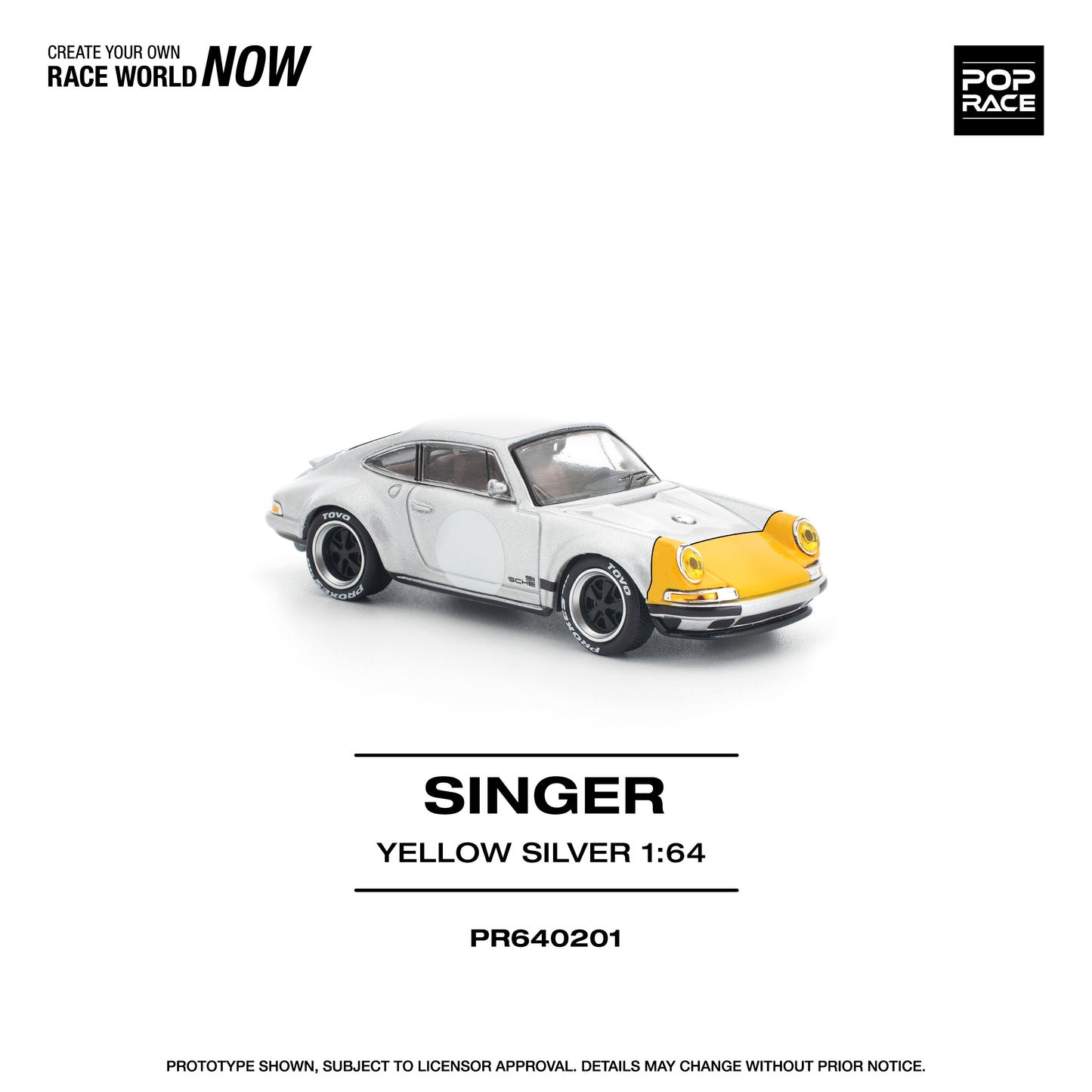 (Pre order) PR640201 POPRACE 1/64 SINGER 911 SCCS HOMAGE YELLOW/SILVER