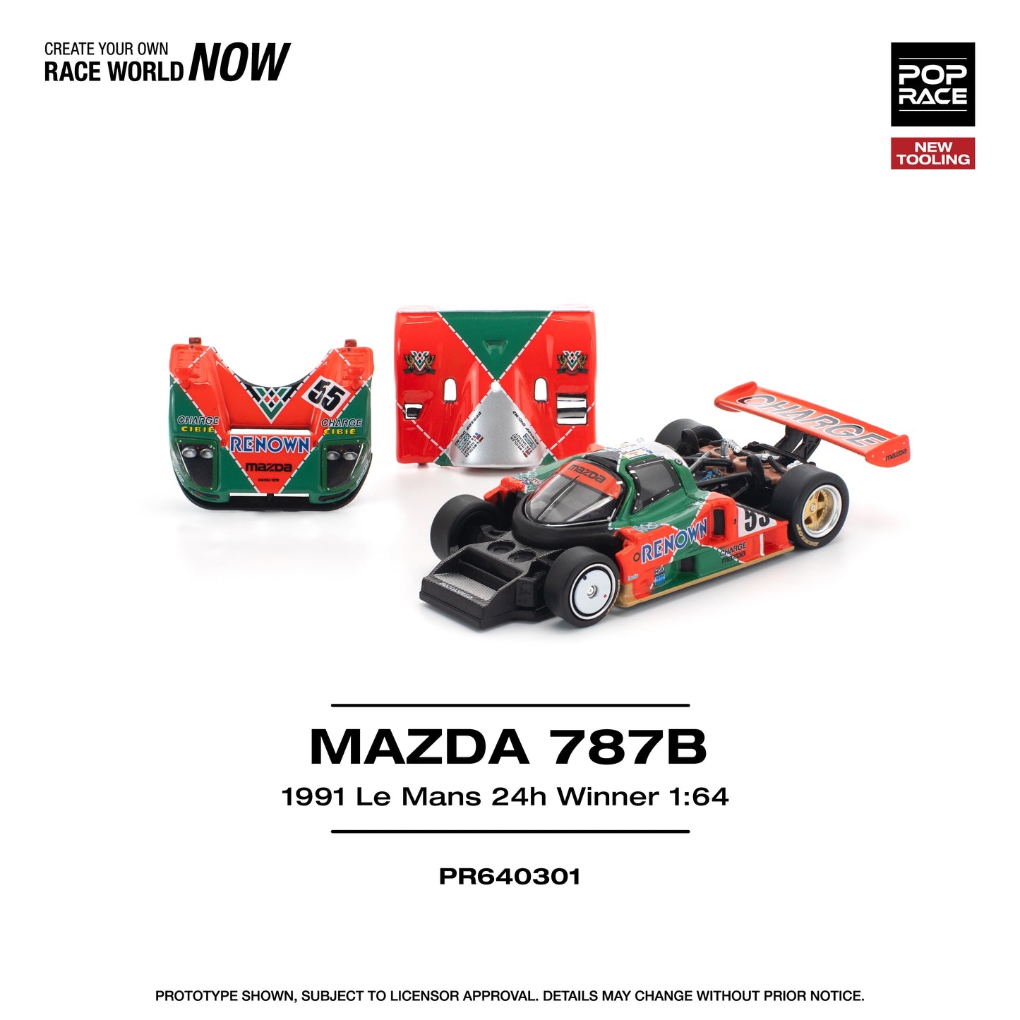 (Pre order) PR640301 POPRACE 1/64 MAZDA 787B 1991 LE MANS 24H WINNER