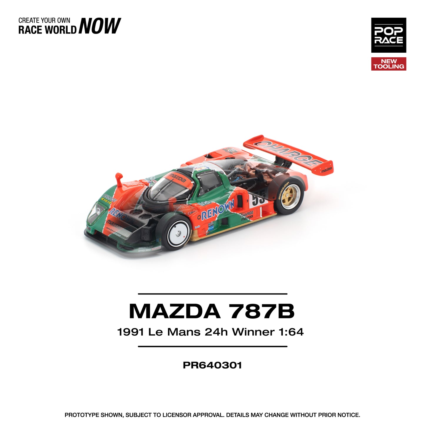 (Pre order) PR640301 POPRACE 1/64 MAZDA 787B 1991 LE MANS 24H WINNER