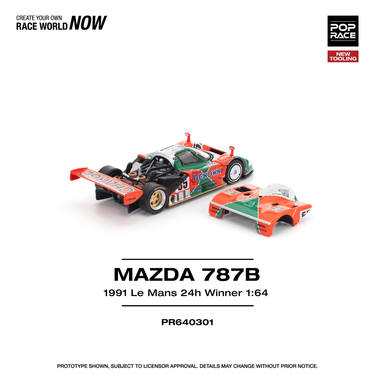 (Pre order) PR640301 POPRACE 1/64 MAZDA 787B 1991 LE MANS 24H WINNER