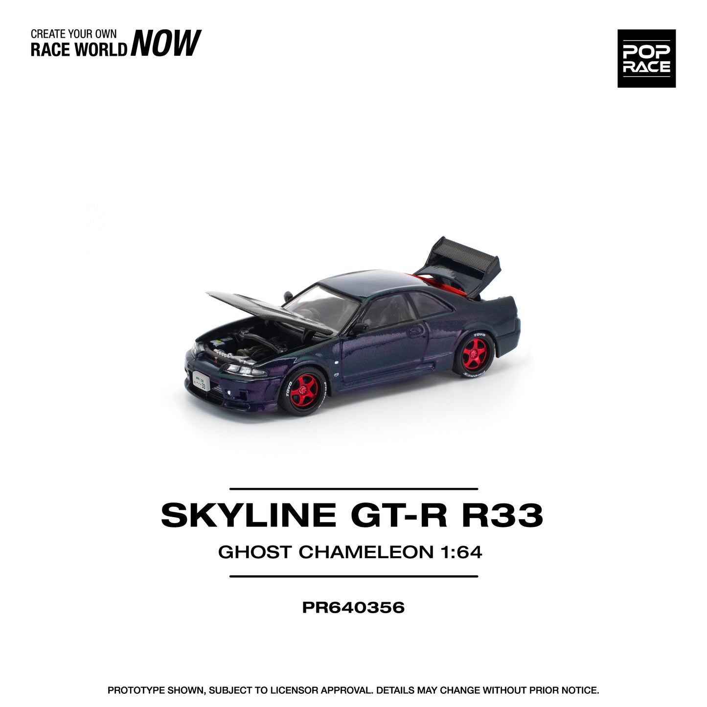 (Pre order) PR640356 POPRACE 1/64 SKYLINE GT-R R33 GHOST CHAMELEON