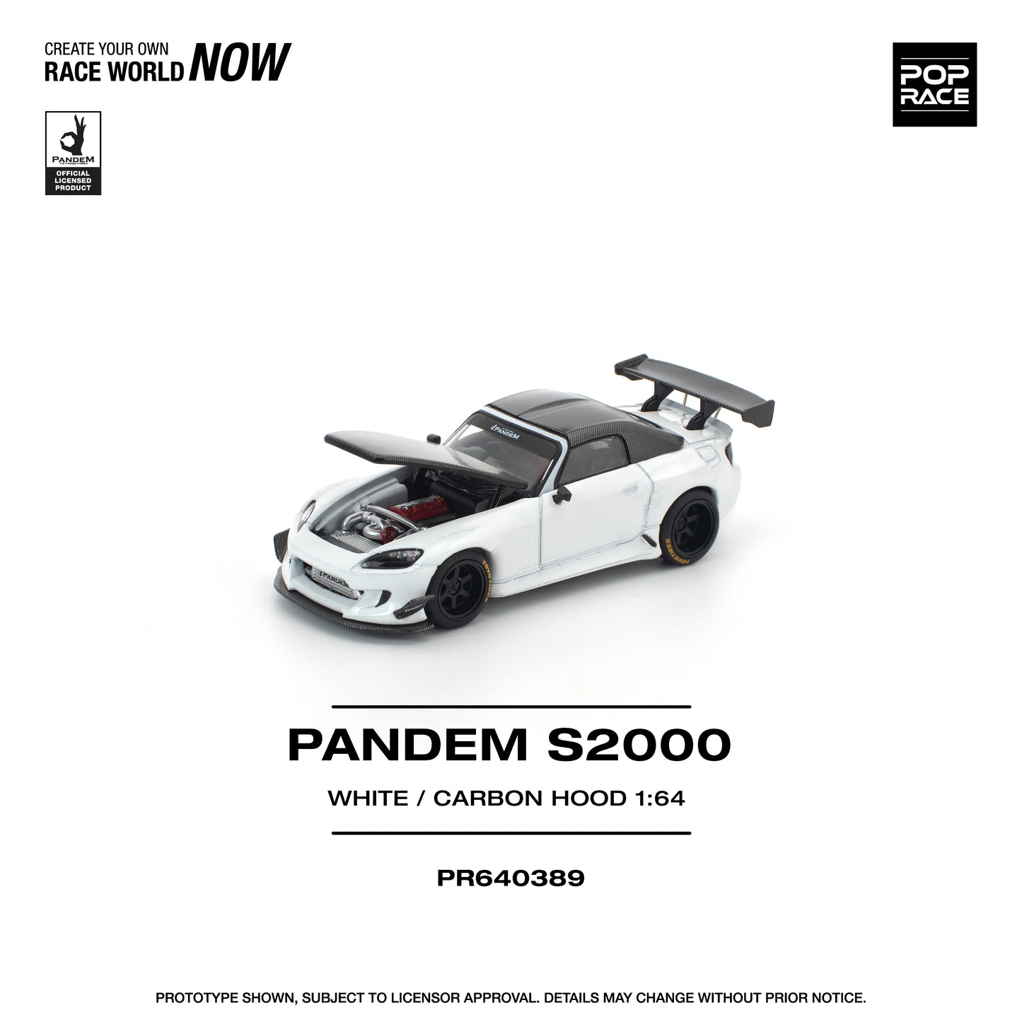 (Pre order) PR640389 POPRACE 1/64 PANDEM S2000 SOFTTOP WHITE TOOLING VARIANT
