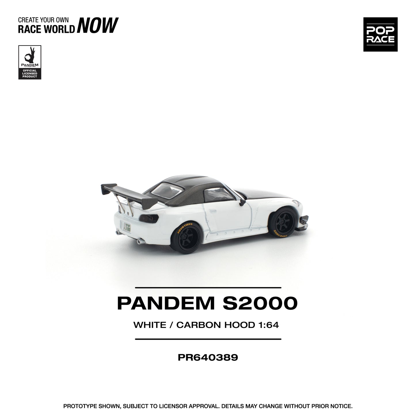 (Pre order) PR640389 POPRACE 1/64 PANDEM S2000 SOFTTOP WHITE TOOLING VARIANT