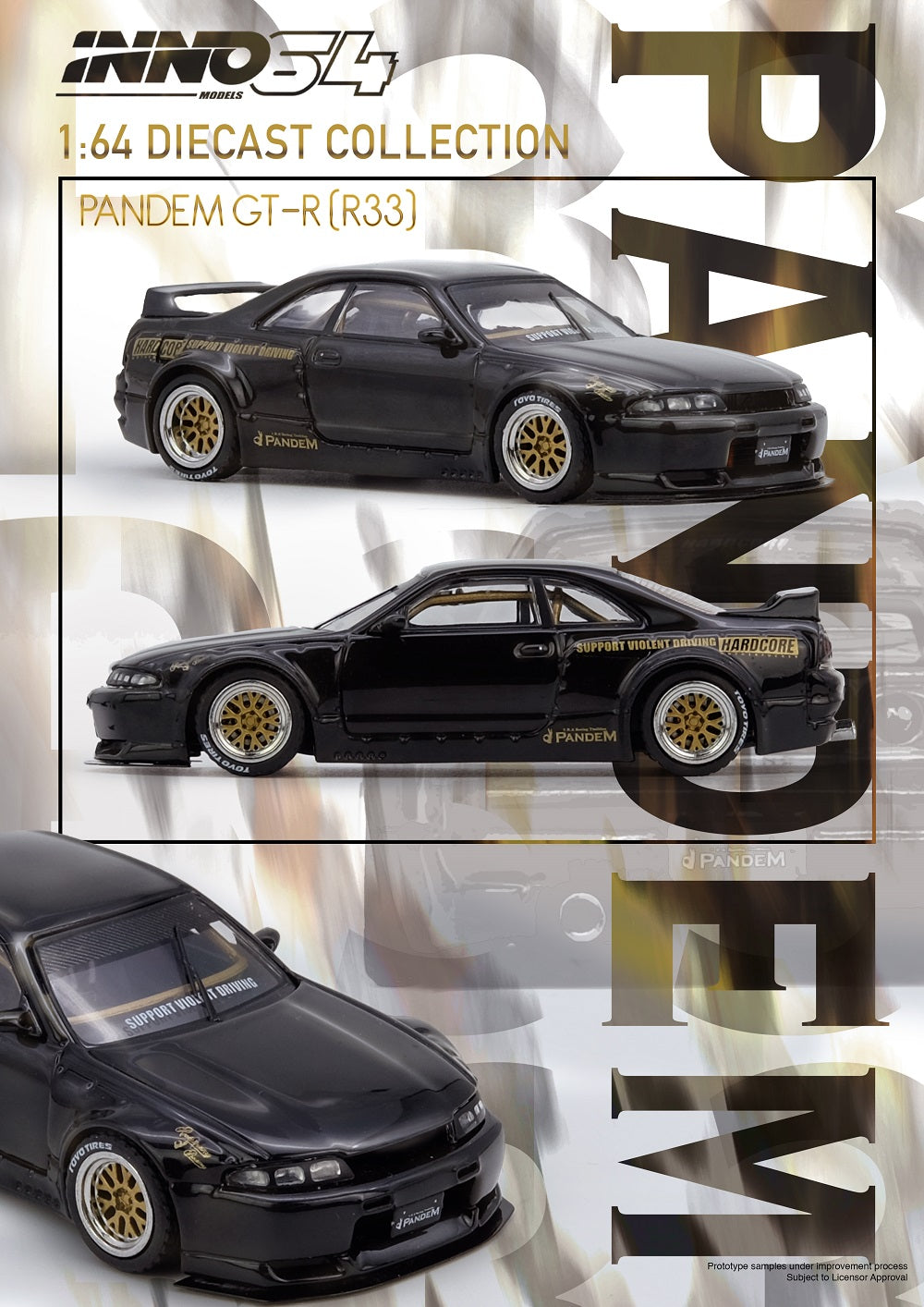 (Preorder) INNO64 1:64 PANDEM GT-R (BCNR33) Black