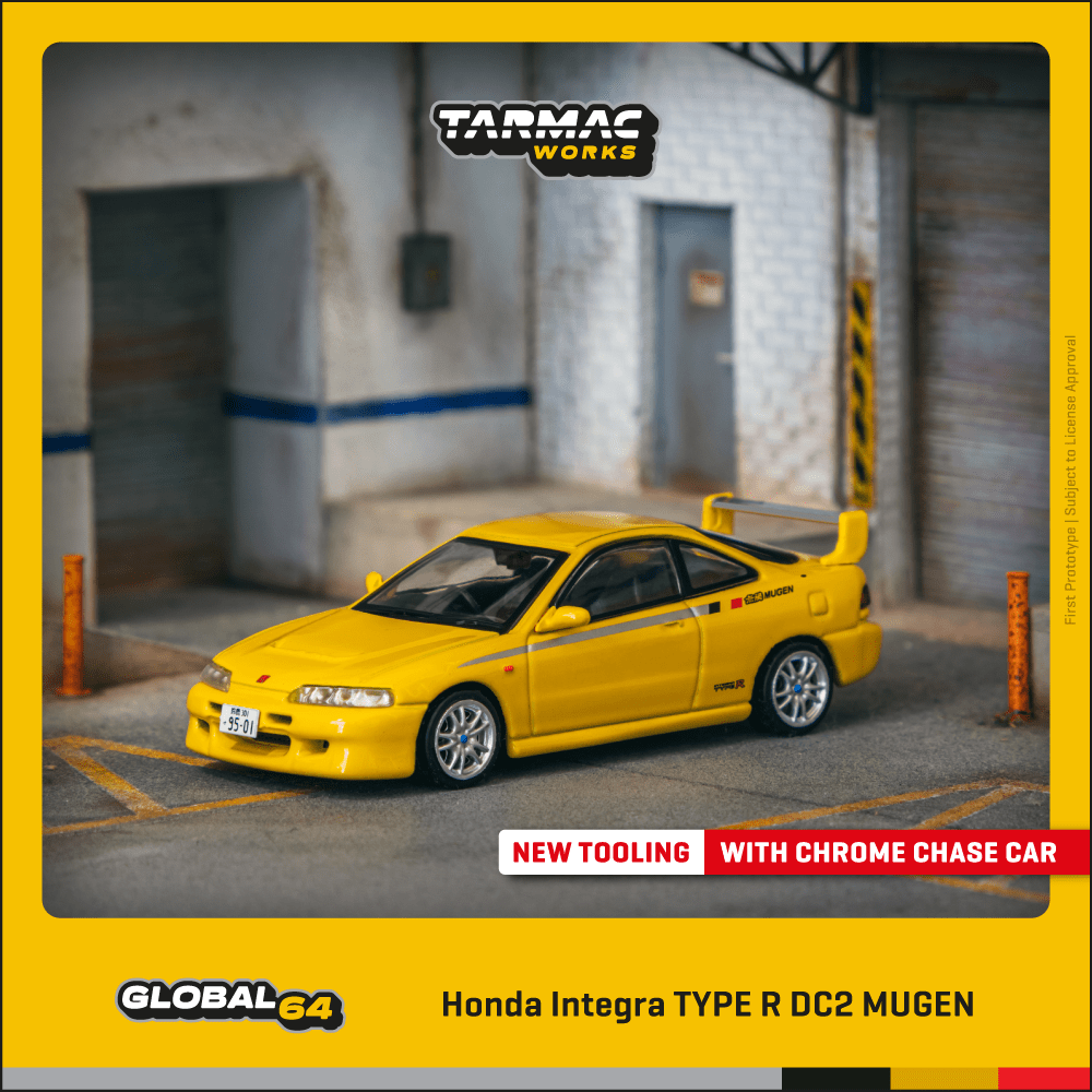 TARMAC WORKS GLOBAL64 1/64 Honda Integra TYPE R DC2 MUGEN Sunlight Yellow T64G-TL059-YL