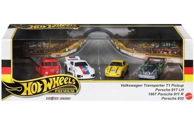 Hot Wheels TrackDay Set - Porsche 964, 935, Chevy, Volkswagen, Datsun Die-Cast Car Collection