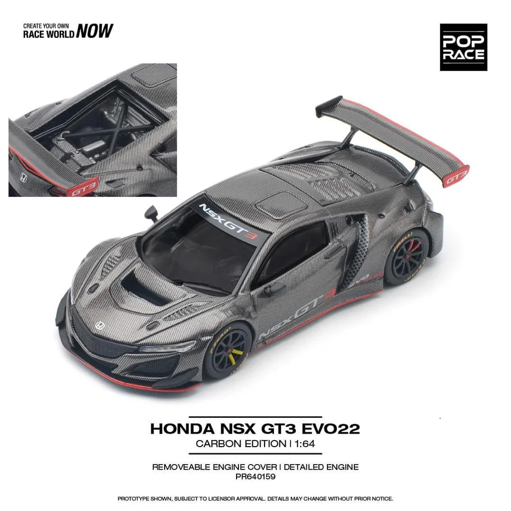 POPRACE 1/64 HONDA NSX GT3 EVO22 CARBON EDITION PR640159