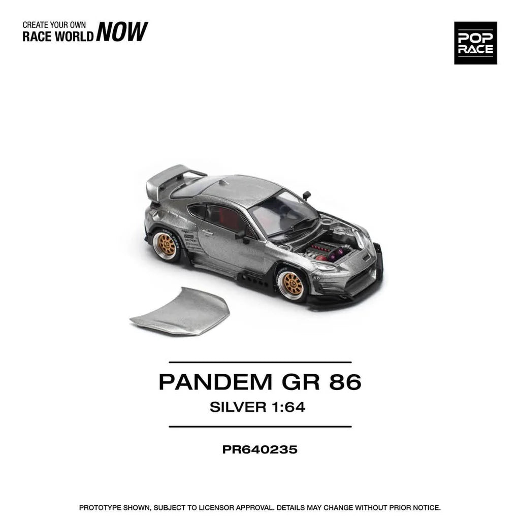 POPRACE 1/64 PANDEM GR86 - SILVER PR640235