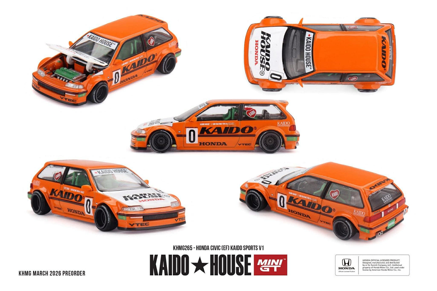 (Preorder) Kaido House x Mini GT 1:64 HONDA CIVIC EF KAIDO SPORTS V1 KHMG265