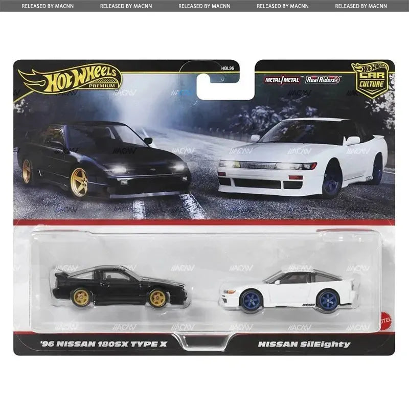 Hot Wheels 1:64 Car Culture Premium 2-Car 96 Nissan 180SX Type X & Nissan Siieighty