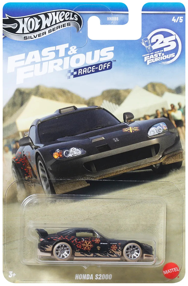 HOT WHEELS - Fast & Furious Themed - Race off - Honda S2000 - Silver Series (DAMAGED CARD))