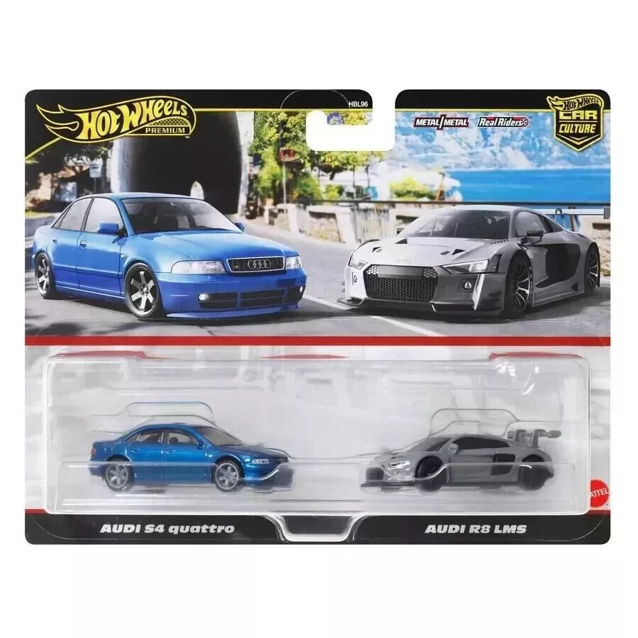 HOT WHEELS 2024 TARGET EXCLUSIVE 2 PACK Audi S4 Quattro and Audi R8 LMS - DAMAGED CARD